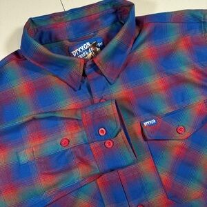 Dixxon Shirt Mens 2XT Red Blue Plaid Button Up Chucky Flannel Horror Series
